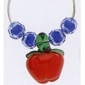 Stock Wine Glass Charm with Hanging Apple & Colorful Beads